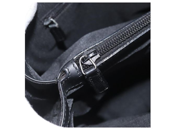 Bamboo GUCCI GG Canvas Bambus Handtasche Nylon Schwarz Silber 002 1010 Auth BSZ259 - Ansicht 23