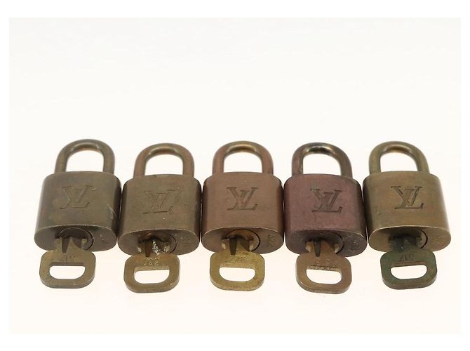 LOUIS VUITTON Set di 5 Lucchetti in metallo Oro LV Auth 173292 D'oro - vista 5