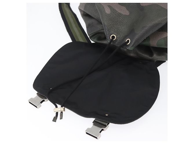 Mochila de couro caqui Valentino Auth bs33924 - vista 10