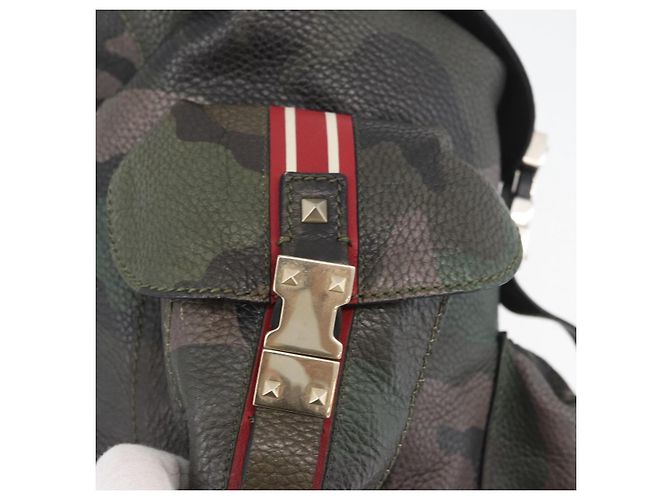 Mochila de couro caqui Valentino Auth bs33924 - vista 21