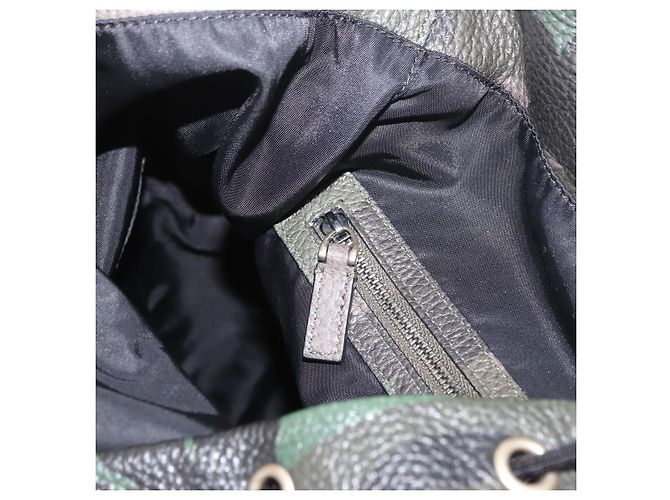 Mochila de couro caqui Valentino Auth bs33924 - vista 25