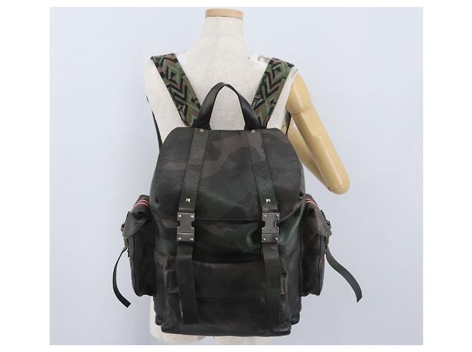 Mochila de couro caqui Valentino Auth bs33924 - vista 28