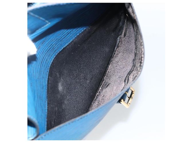 LOUIS VUITTON Borsa a Spalla Epi Jeune Fille MM Blu Toledo M52155 LV Auth AMZ361 - vista 11