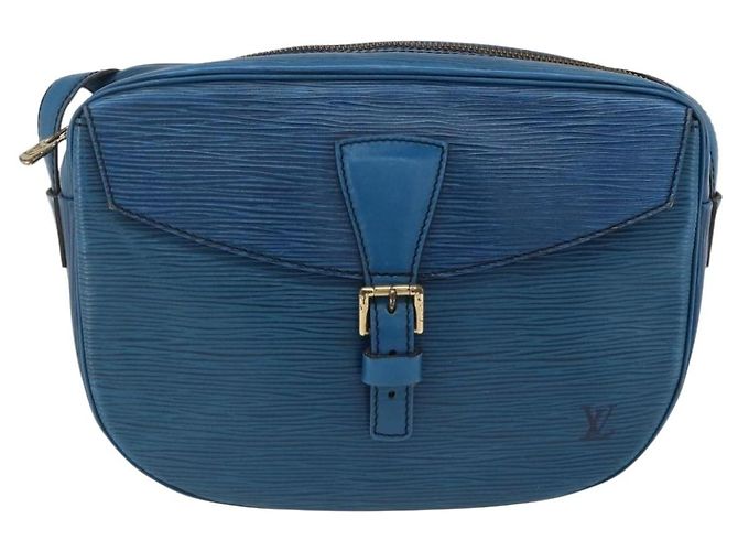 LOUIS VUITTON Borsa a Spalla Epi Jeune Fille MM Blu Toledo M52155 LV Auth AMZ361 - vista 13