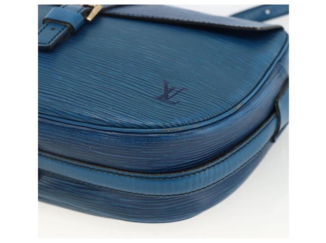 LOUIS VUITTON Borsa a Spalla Epi Jeune Fille MM Blu Toledo M52155 LV Auth AMZ361 - vista 14