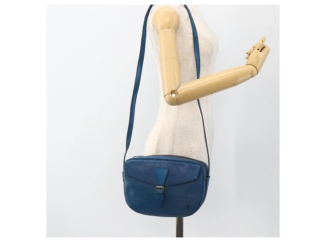 LOUIS VUITTON Borsa a Spalla Epi Jeune Fille MM Blu Toledo M52155 LV Auth AMZ361 - vista 23