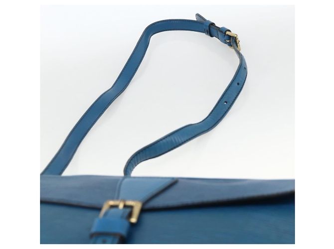 LOUIS VUITTON Borsa a Spalla Epi Jeune Fille MM Blu Toledo M52155 LV Auth AMZ361 - vista 8