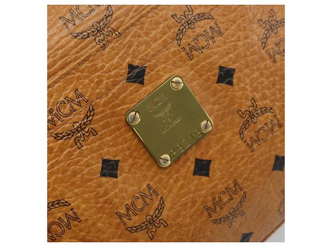 Borsa Tote Vicetos Logogram MCM in PVC Marrone Oro Auth gh1948 D'oro - vista 12