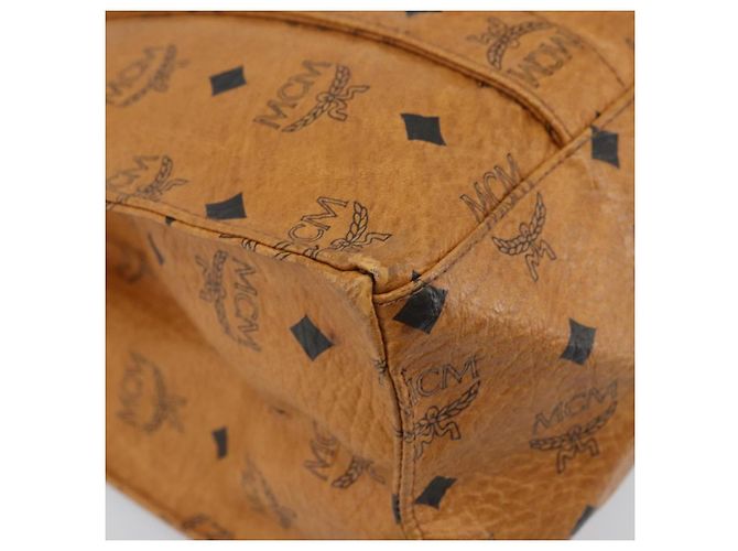 Borsa Tote Vicetos Logogram MCM in PVC Marrone Oro Auth gh1948 D'oro - vista 14