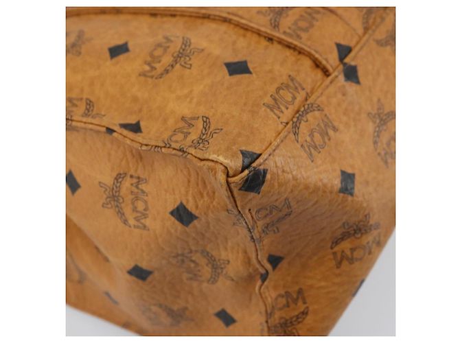 Borsa Tote Vicetos Logogram MCM in PVC Marrone Oro Auth gh1948 D'oro - vista 16