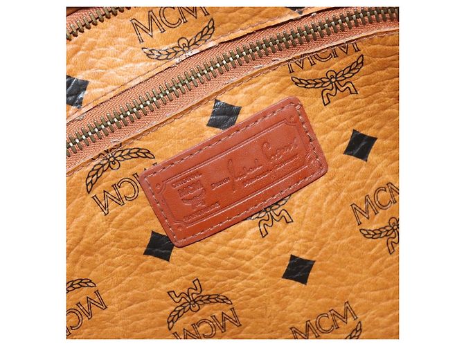 Borsa Tote Vicetos Logogram MCM in PVC Marrone Oro Auth gh1948 D'oro - vista 17