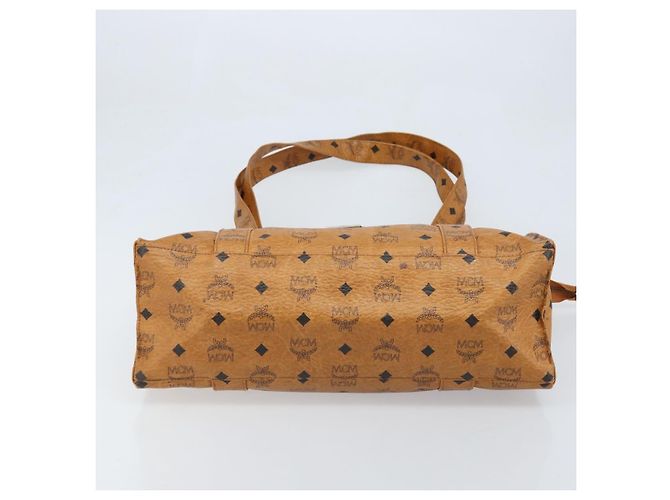 Borsa Tote Vicetos Logogram MCM in PVC Marrone Oro Auth gh1948 D'oro - vista 5