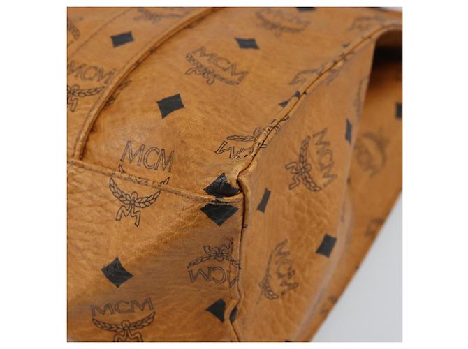 Borsa Tote Vicetos Logogram MCM in PVC Marrone Oro Auth gh1948 D'oro - vista 9