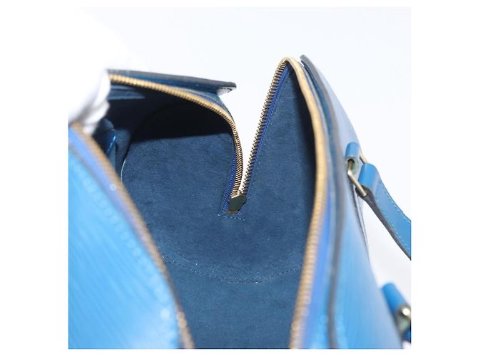 LOUIS VUITTON Borsa a Mano Epi Soufflot Blu M52225 LV Auth AMZ050A - vista 18