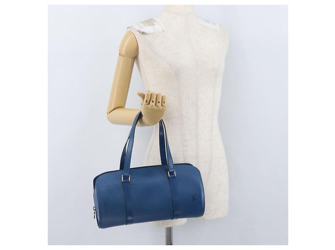 LOUIS VUITTON Borsa a Mano Epi Soufflot Blu M52225 LV Auth AMZ050A - vista 21