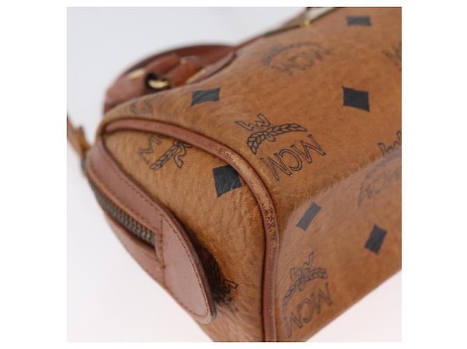 Borsa Boston Mini Logogram Vicetos MCM in pelle PVC 2 in 1 marrone oro Auth LNZ803 D'oro - vista 16