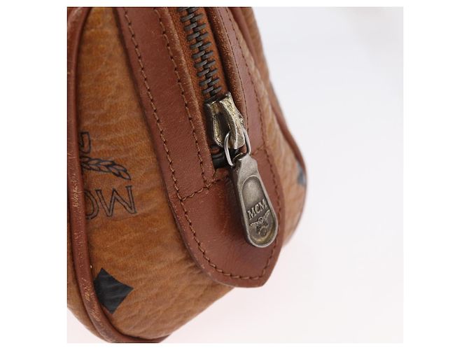 Borsa Boston Mini Logogram Vicetos MCM in pelle PVC 2 in 1 marrone oro Auth LNZ803 D'oro - vista 20