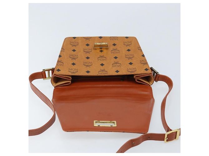 Borsa a Spalla MCM Vicetos Logogram in Pelle PVC Marrone Oro Auth gh1946 D'oro - vista 11