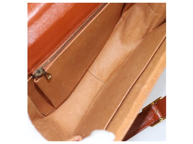 Borsa a Spalla MCM Vicetos Logogram in Pelle PVC Marrone Oro Auth gh1946 D'oro - vista 12