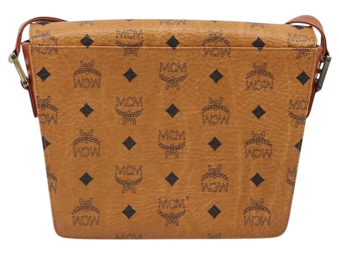 Borsa a Spalla MCM Vicetos Logogram in Pelle PVC Marrone Oro Auth gh1946 D'oro - vista 2