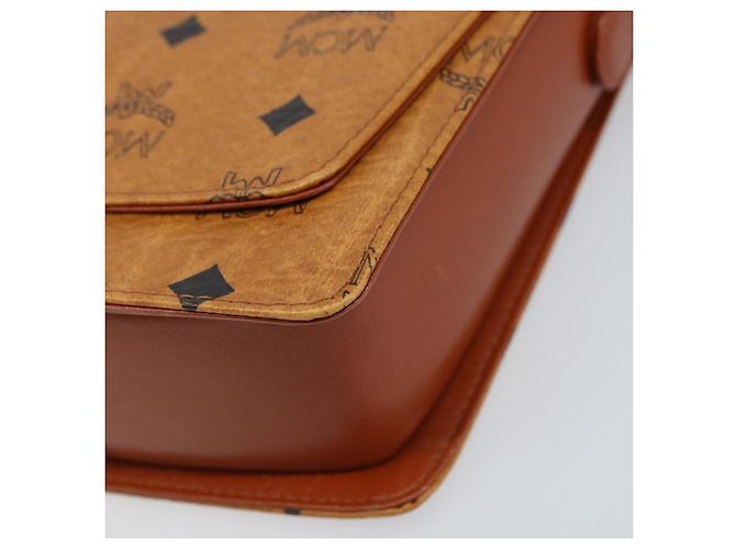 Borsa a Spalla MCM Vicetos Logogram in Pelle PVC Marrone Oro Auth gh1946 D'oro - vista 9
