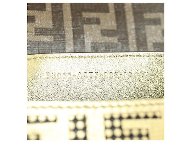 Borsa a spalla mini secchiello in pelle FENDI FENDACE oro Auth ARZ750SM D'oro - vista 11