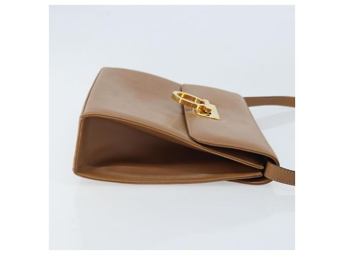 Borsa a Spalla Gancini in Pelle Marrone Oro Salvatore Ferragamo Auth gh1940 D'oro - vista 3