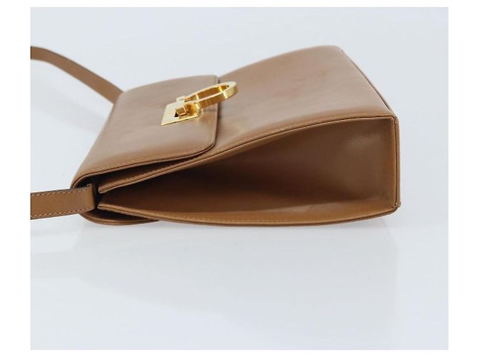 Borsa a Spalla Gancini in Pelle Marrone Oro Salvatore Ferragamo Auth gh1940 D'oro - vista 4