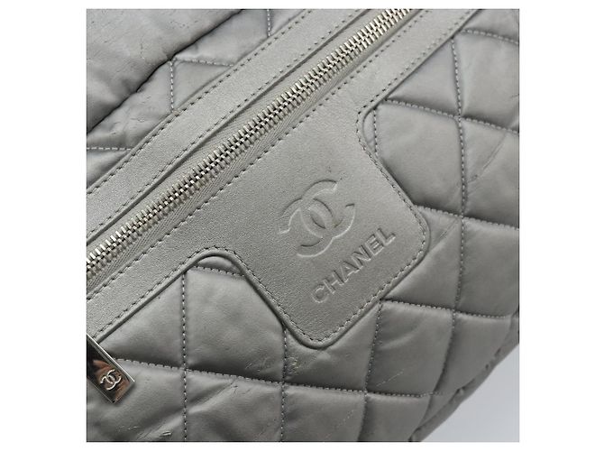 CHANEL Borsa a Mano Cococoon in Nylon Argento CC Auth bs34163 - vista 18