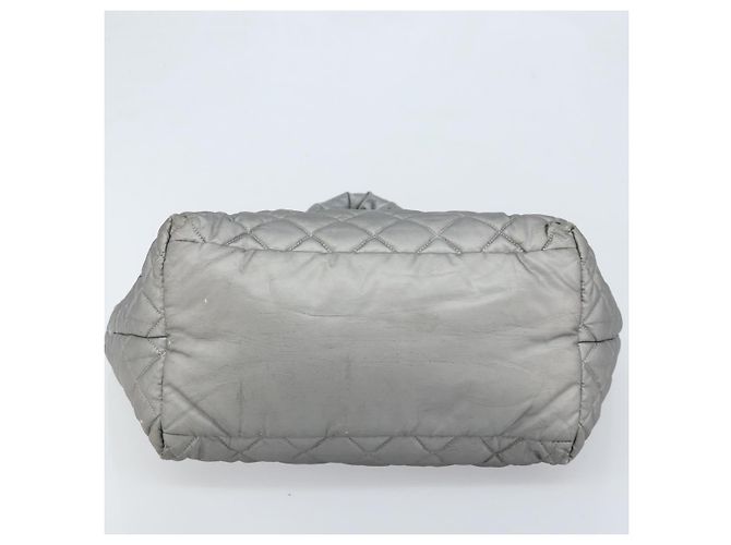 CHANEL Borsa a Mano Cococoon in Nylon Argento CC Auth bs34163 - vista 5