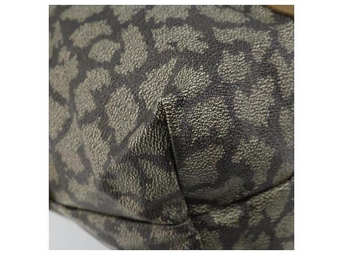 Saint Laurent Borsa Tote in PVC Canvas Grigio Auth bs34002 Marrone - vista 14
