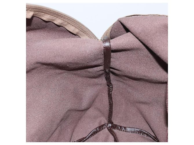 Saint Laurent Borsa Tote in PVC Canvas Grigio Auth bs34002 Marrone - vista 18