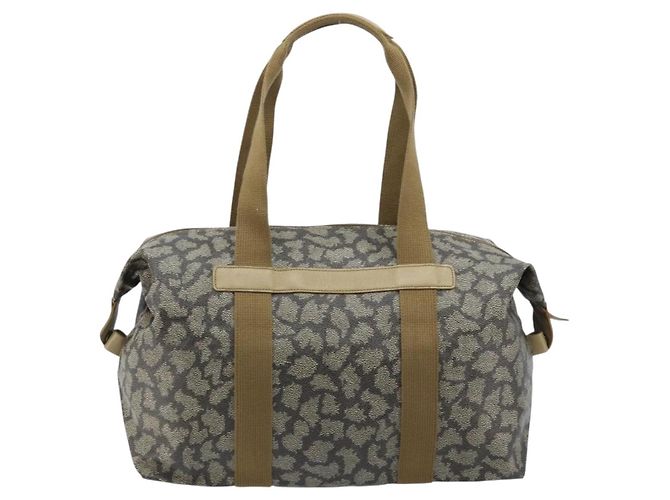Saint Laurent Borsa Tote in PVC Canvas Grigio Auth bs34002 Marrone - vista 2