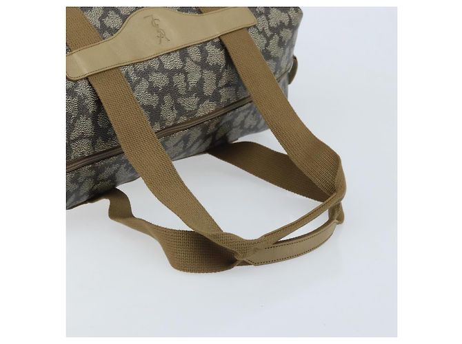Saint Laurent Borsa Tote in PVC Canvas Grigio Auth bs34002 Marrone - vista 7