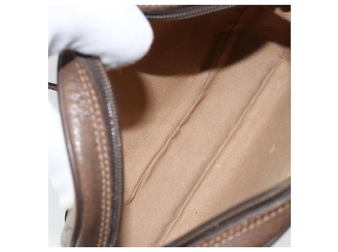 Borsa Sherry Line GG Supreme Web di GUCCI in PVC beige e oro 89 02 066 Auth LNZ667 - vista 11