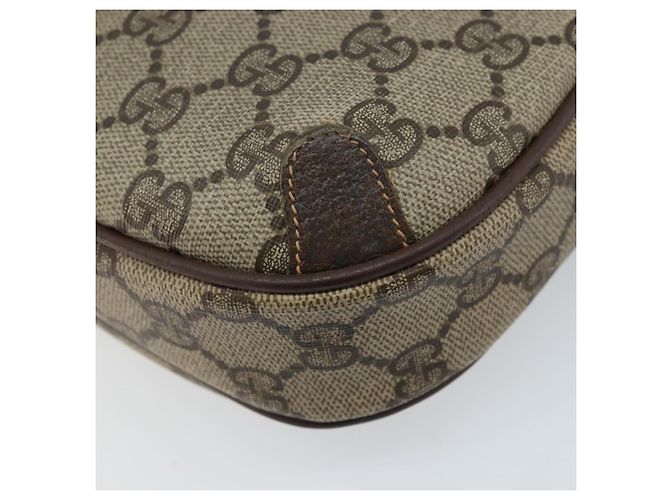 Borsa Sherry Line GG Supreme Web di GUCCI in PVC beige e oro 89 02 066 Auth LNZ667 - vista 16