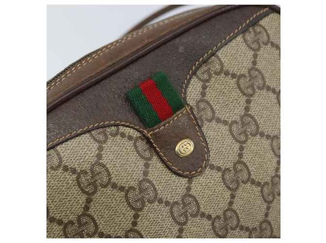 Borsa Sherry Line GG Supreme Web di GUCCI in PVC beige e oro 89 02 066 Auth LNZ667 - vista 17