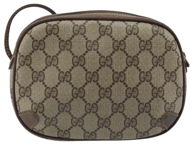 Borsa Sherry Line GG Supreme Web di GUCCI in PVC beige e oro 89 02 066 Auth LNZ667 - vista 2