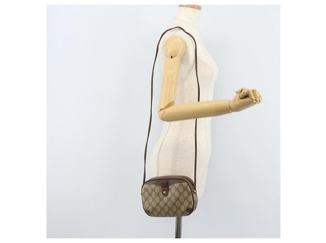 Borsa Sherry Line GG Supreme Web di GUCCI in PVC beige e oro 89 02 066 Auth LNZ667 - vista 21