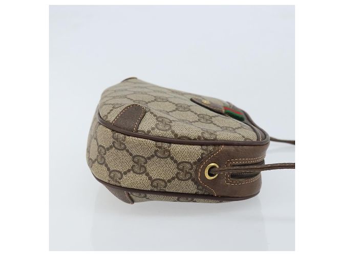 Borsa Sherry Line GG Supreme Web di GUCCI in PVC beige e oro 89 02 066 Auth LNZ667 - vista 3