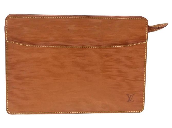 LOUIS VUITTON Epi Pochette Uomo Borsa Clutch Marrone Zipangu M52528 Auth th6652 - vista 13
