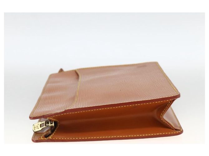 LOUIS VUITTON Epi Pochette Uomo Borsa Clutch Marrone Zipangu M52528 Auth th6652 - vista 3