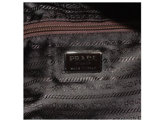 PRADA Borsa a mano in nylon beige argento Auth AMZ343 - vista 18