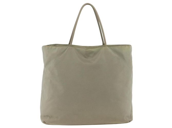 PRADA Borsa a mano in nylon beige argento Auth AMZ343 - vista 2