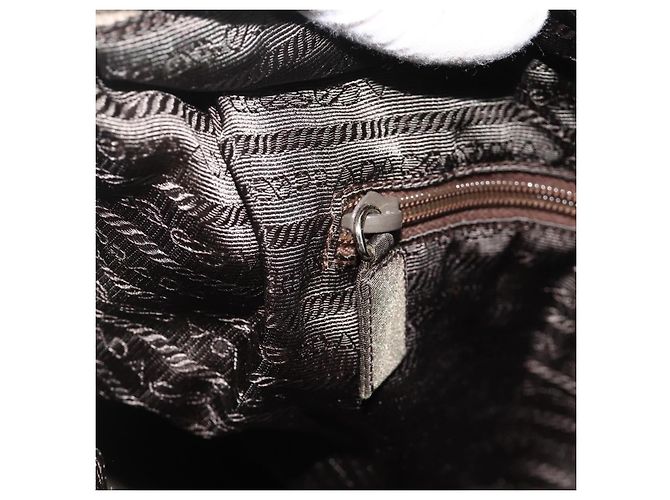 PRADA Borsa a mano in nylon beige argento Auth AMZ343 - vista 21