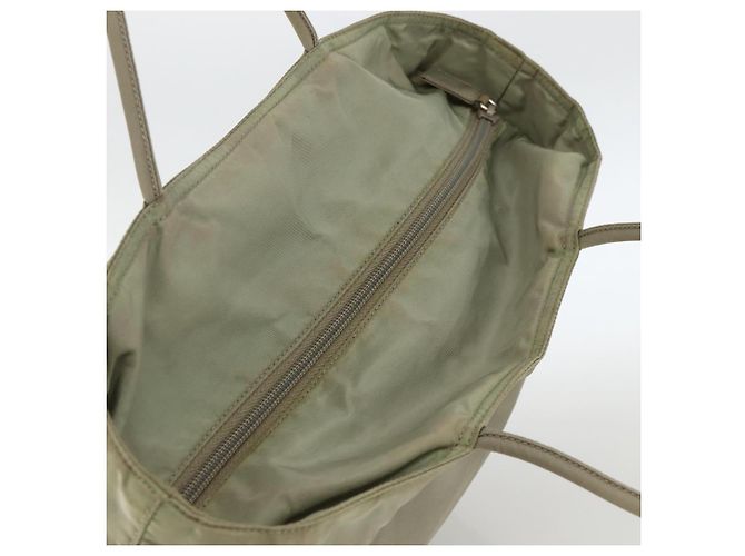 PRADA Borsa a mano in nylon beige argento Auth AMZ343 - vista 6