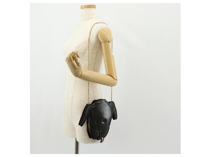 LOUIS VUITTON Pochette a Spalla Dog Face Epi Grigia M53171 LV Auth 142694SAM Marrone - vista 27