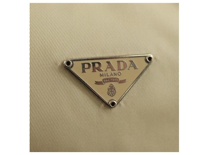 PRADA Borsa a mano in nylon avorio argento Auth 166457 Crudo - vista 14