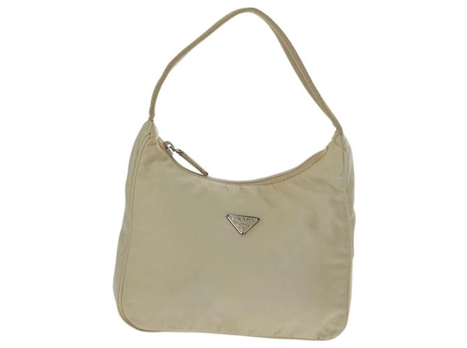 PRADA Borsa a mano in nylon avorio argento Auth 166457 Crudo - vista 2