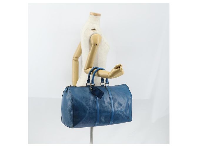 LOUIS VUITTON Epi Keepall 45 Borsa Boston Blu M42975 LV Auth 148140A - vista 23